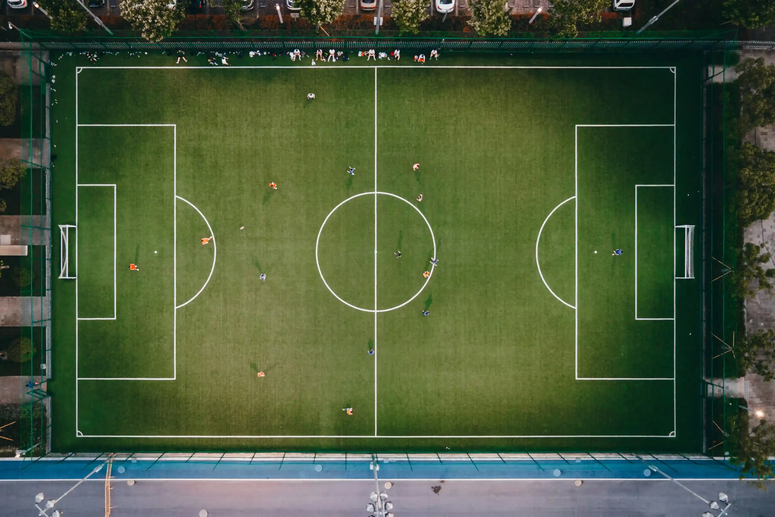 Soccer pitch markings and dimensions